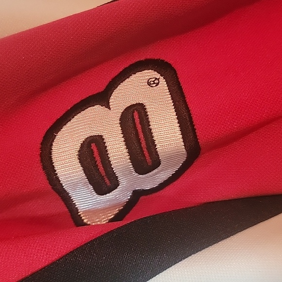 Vintage 90s Budweiser Dale Earnhardt Jr White Embroidered Hockey Jersey Sz L - Picture 3 of 5